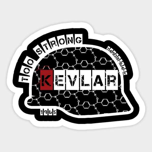 Kevlar polymer helmet reverse design Sticker by Hammett_Linear_Correlation